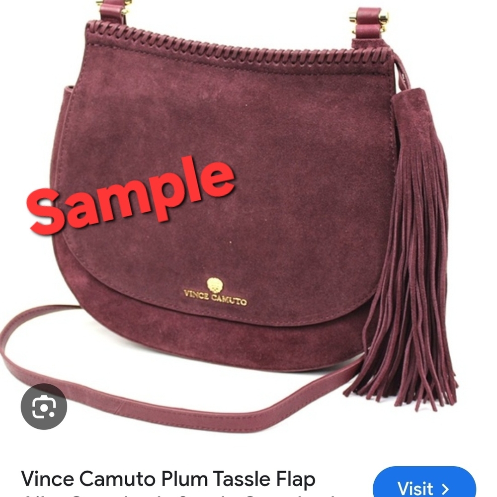 Vince Camuto Plum Tassel Flap Bag